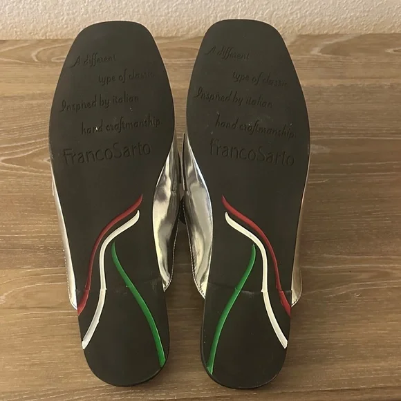 Franco Sarto Women's Metallic Silver Mules - Picture 4 of 6